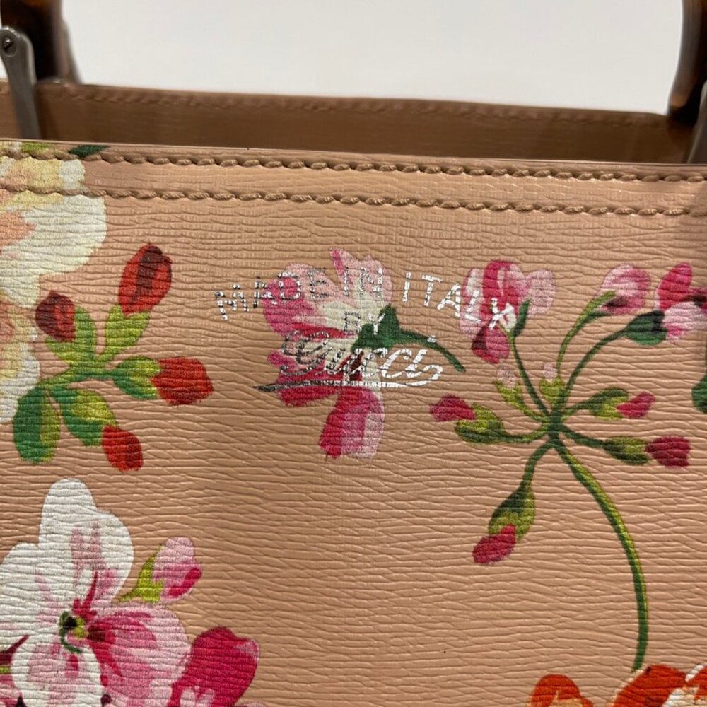Gucci Bamboo Blooms Floral Shopper Tote (143107) - Picture 2 of 16